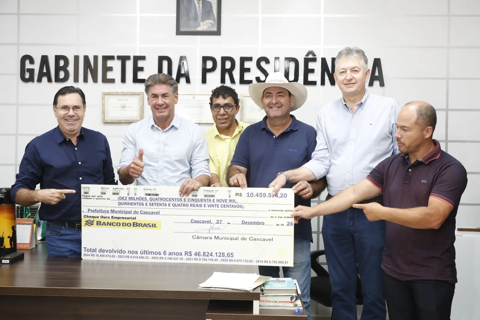 Legislativo devolve R$ 10,4 milhões e reforça caixa do Município no fim de ano