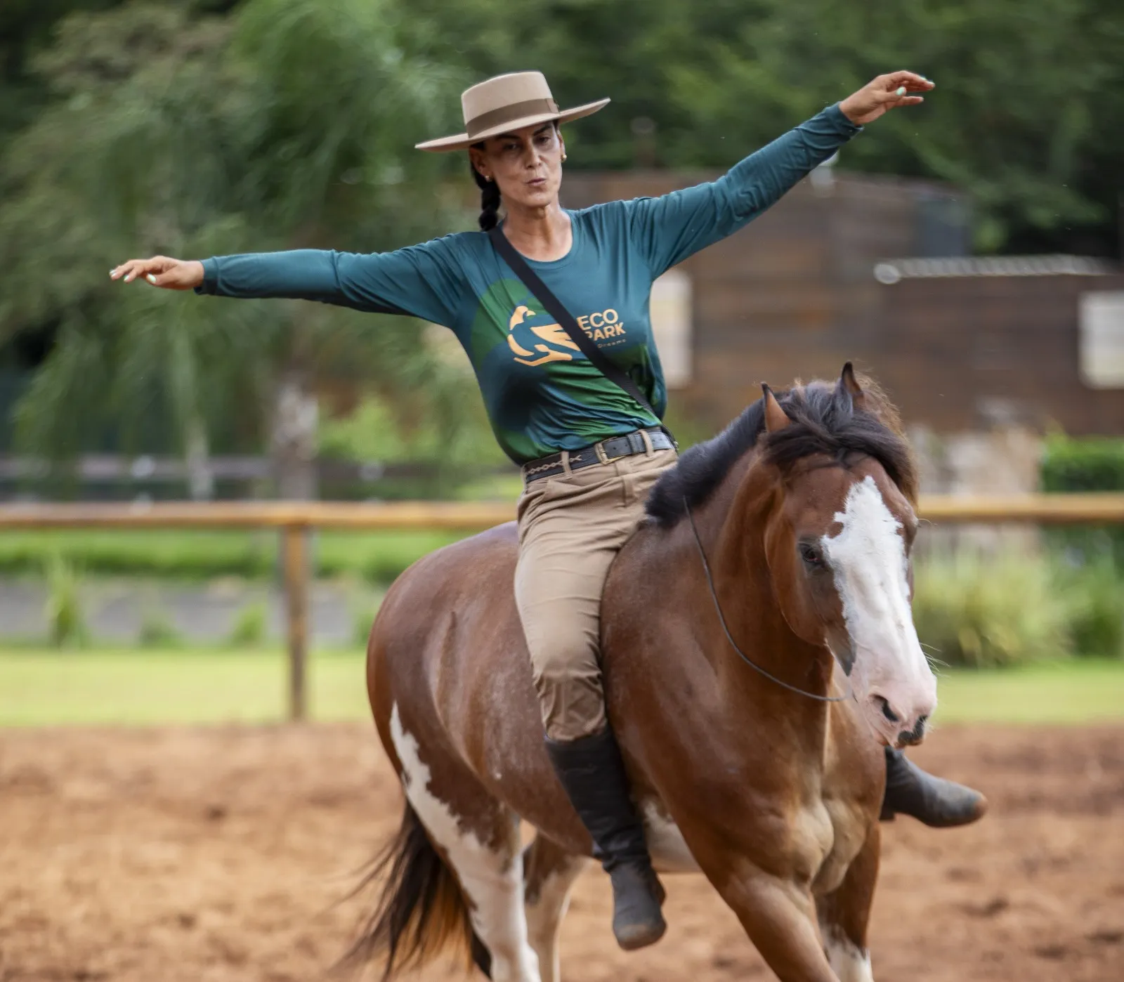 Eco Park Foz estreia apresentação que conta o relacionamento entre homem e cavalo