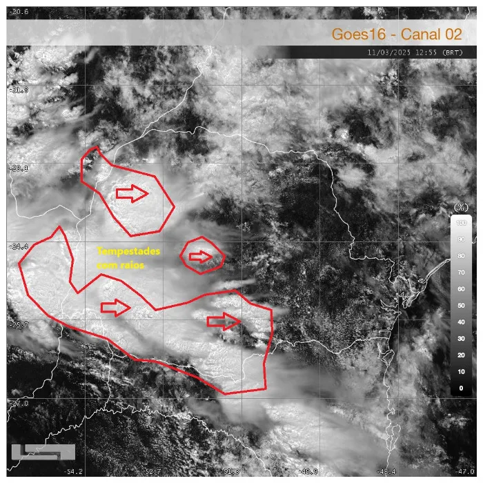 Frente fria traz chuva e risco de temporal no Paraná e Santa Catarina