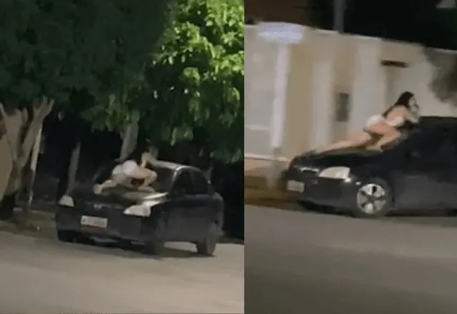 Mulher se agarra ao capô de carro para impedir que marido fugisse com a filha em Lucas do Rio Verde