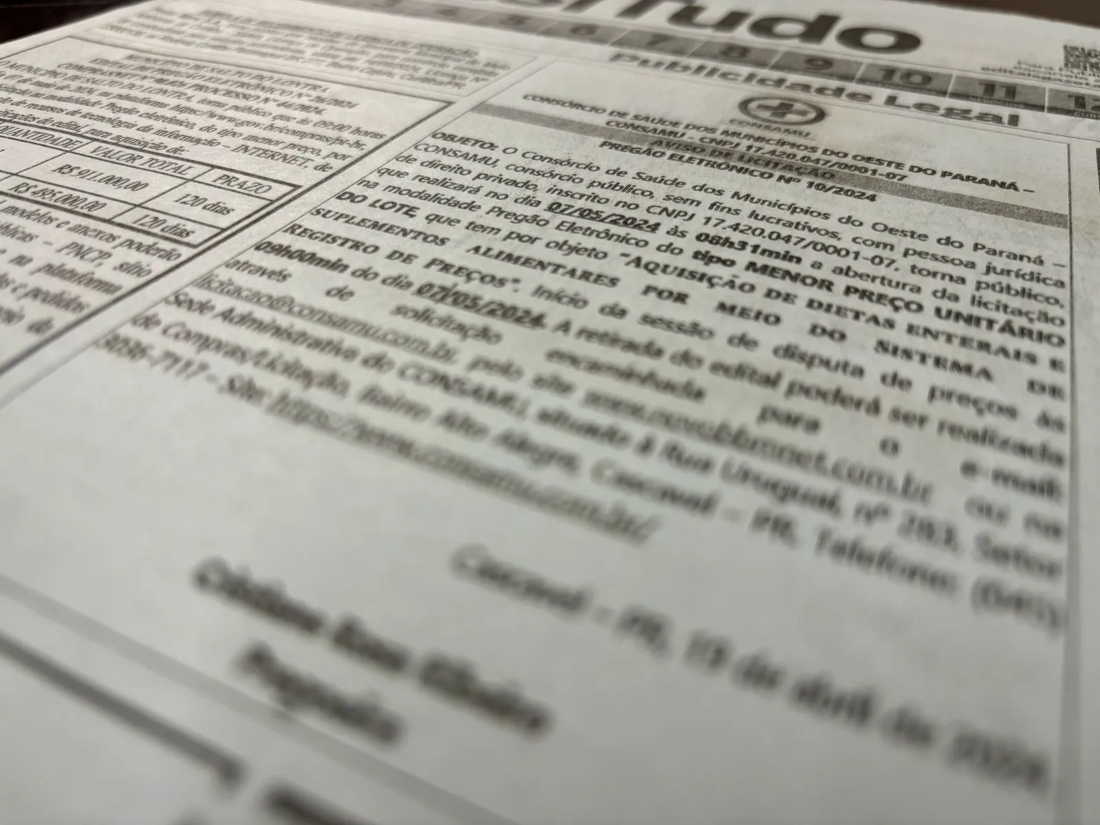 Municípios devem publicar extrato de editais em jornais de grande circulação, sejam eles impressos ou digitais