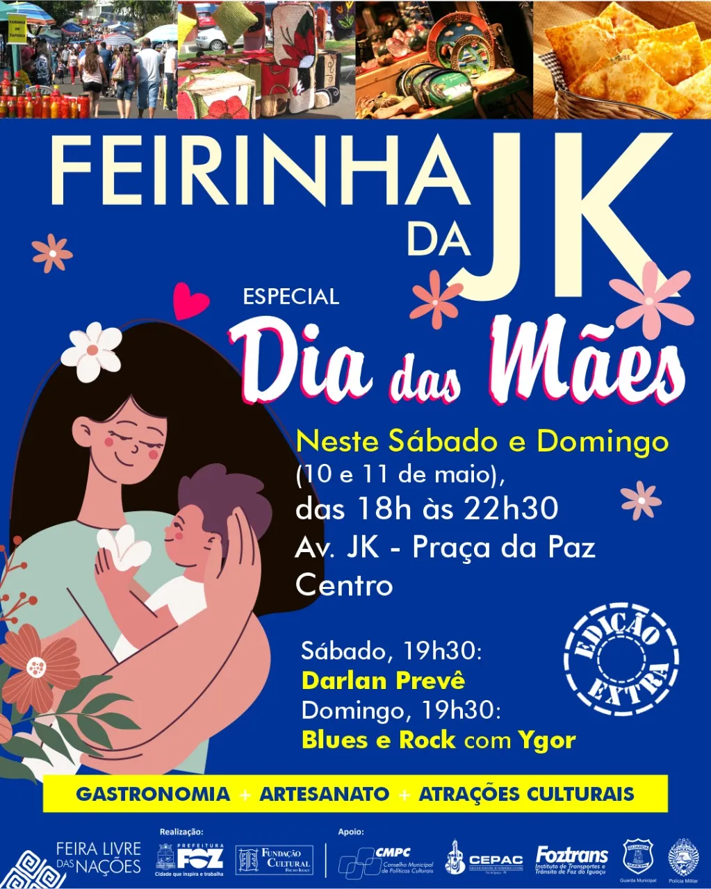 Fim de semana terá programação especial em homenagem às mães