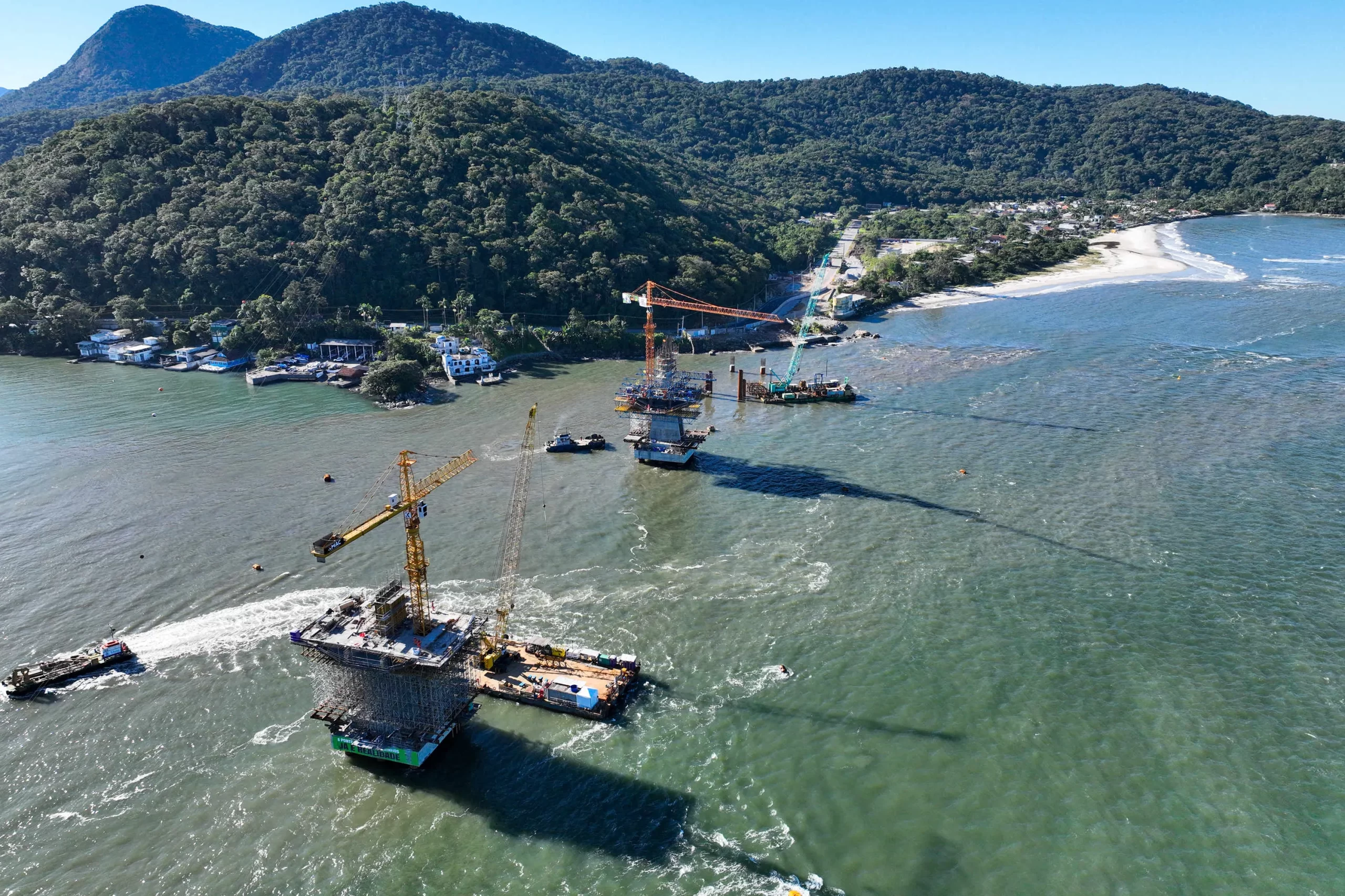 Ponte de Guaratuba chega a 60% de execução com avanço nas obras dos acessos