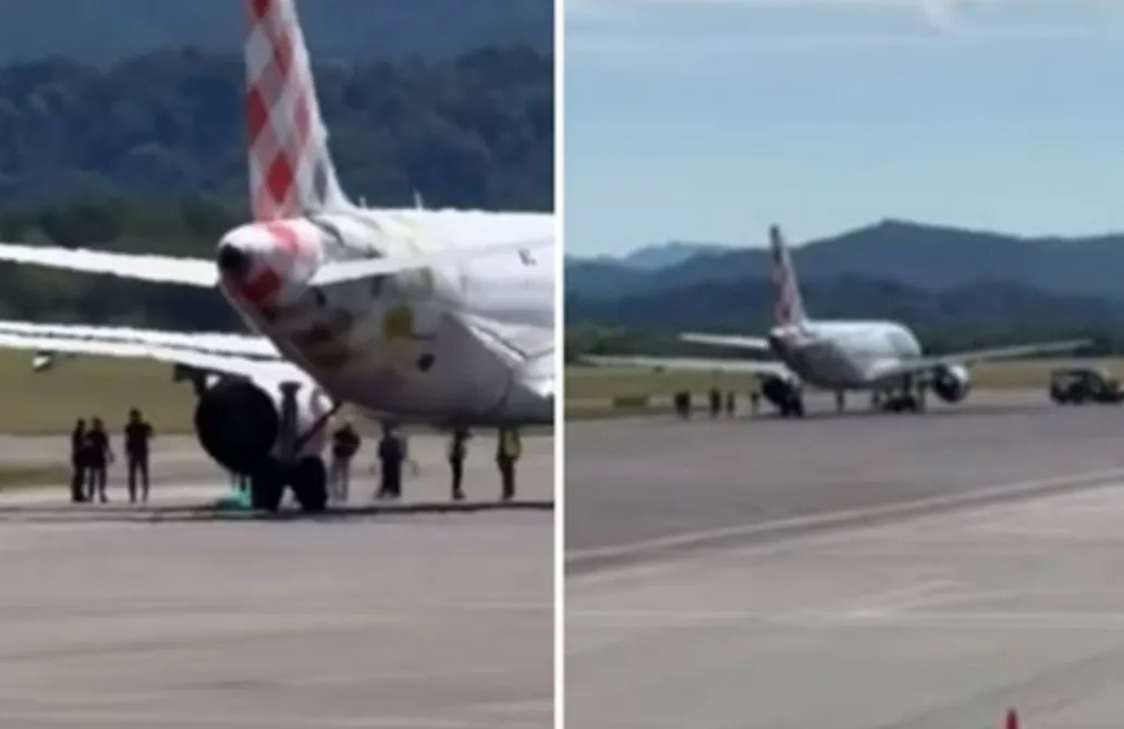 Homem é sugado por motor de avião após invadir pista na Itália