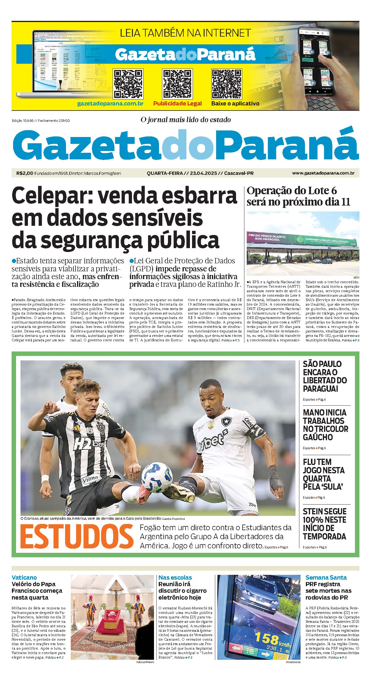 Capa da edição 10695